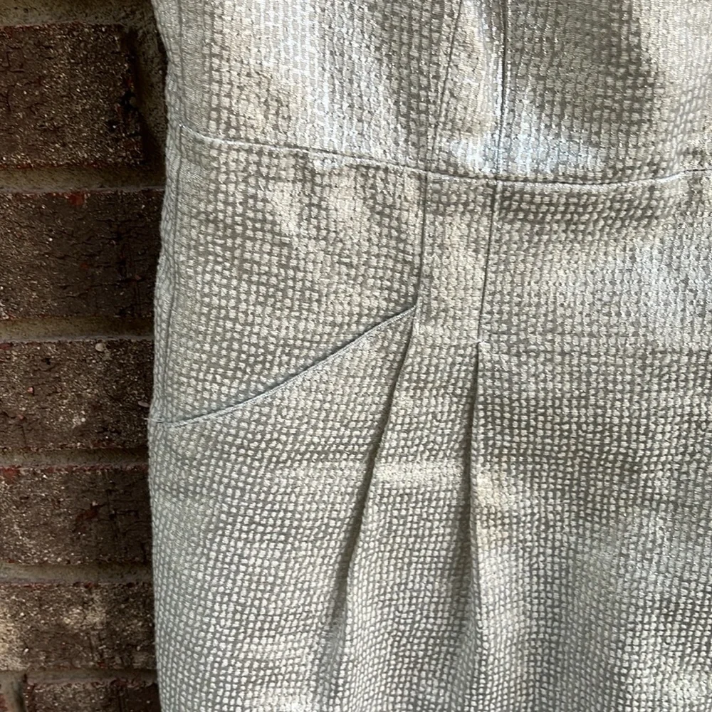 Dalia Elegant Silver Shimmer Sleeveless Dress with pockets size 6 - Picture 4 of 10